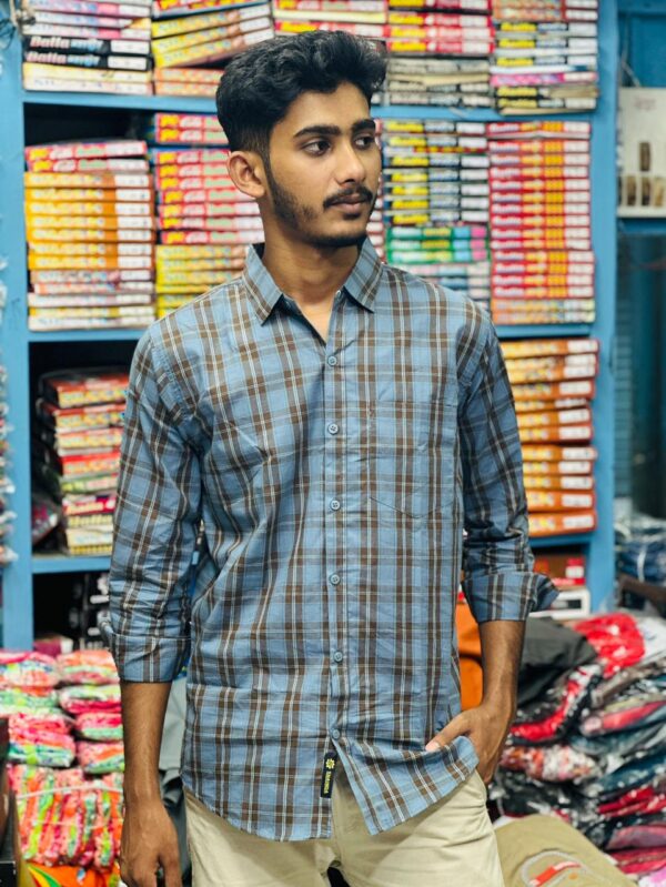 Twill cotton check shirt